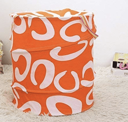 Multipurpose Foldable Collapsible Pop-Up Round Laundry Bags Basket with Zippered Lid and Carry Handle - Image 3